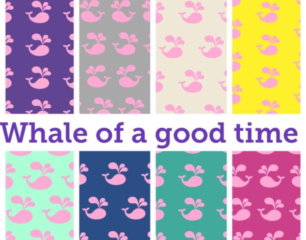 PRINTABLE Whale of a good time Digital Paper Pack Scrapbook Paper Set of 8 Sheets