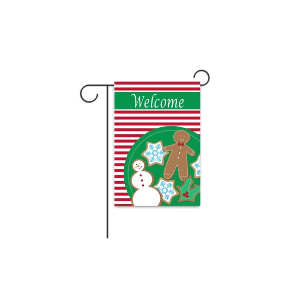 Garden Flag  "Gingerbread Welcome" 12.5" x 18", Personalize at No Add'l Cost