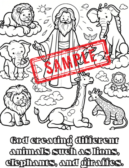 The Creation-God's Masterpiece Coloring Pages/DIGITAL DOWNLOAD! - Image 3